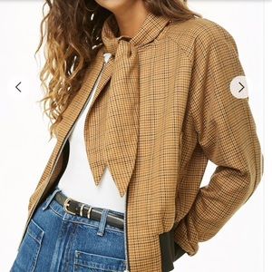Glen Plaid Bomber Jacket